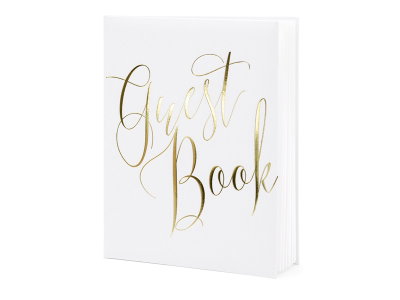 Gästbok - Vit/Guld