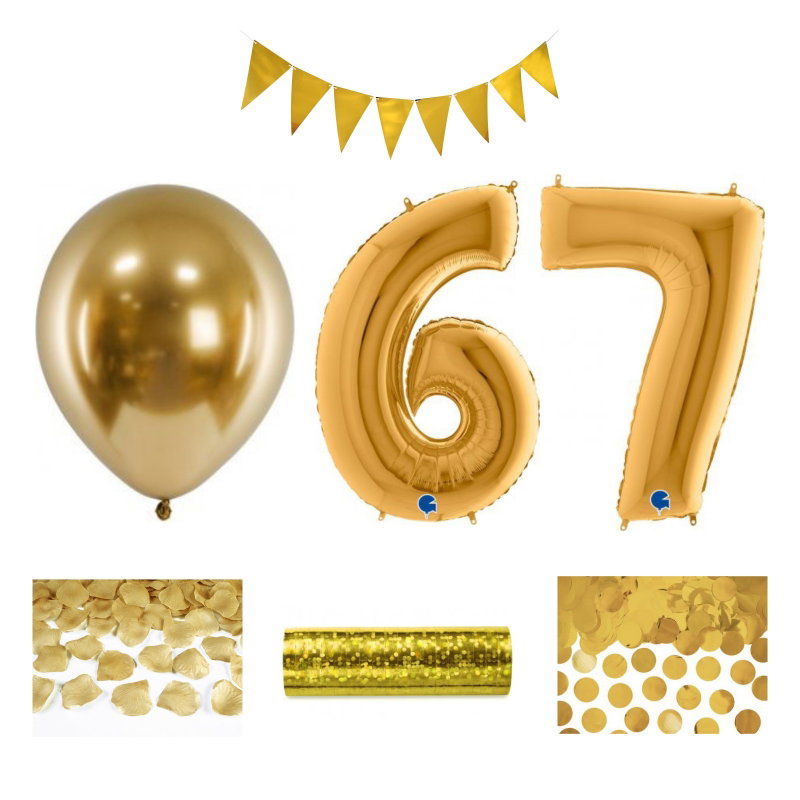 67-års festpaket, Guld, Stor – sammansatt produktbild