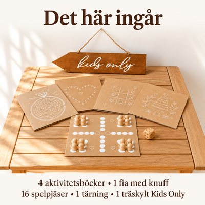 Det här ingår – Bröllopets lilla aktivitetsbord – fyra böcker och vägvisare