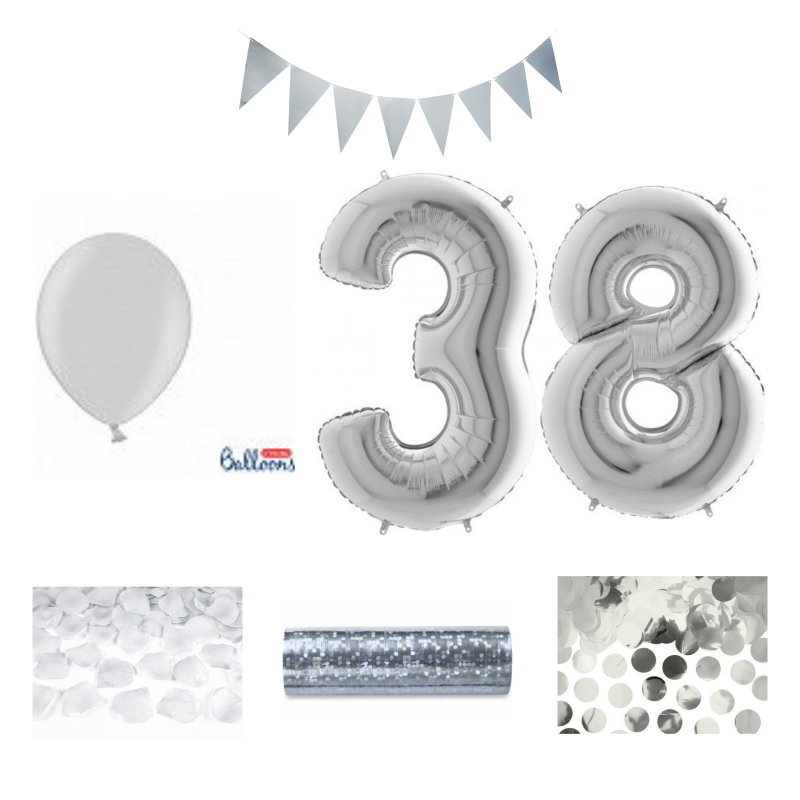 38-års festpaket, Silver, Stor – sammansatt produktbild