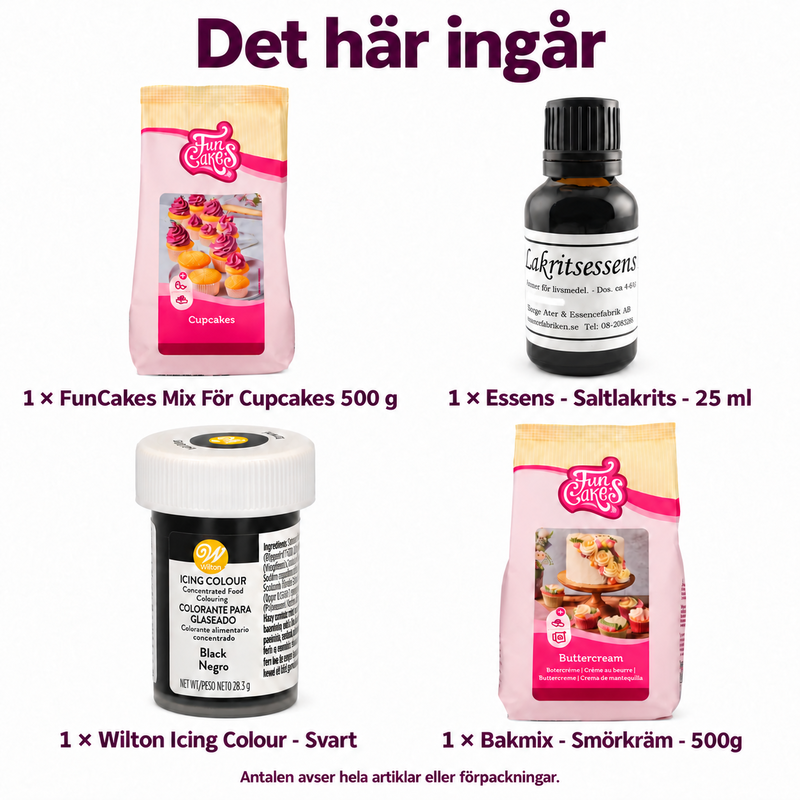 Det här ingår: Lakritsmarmorerad Halloweenkaka med ljus kräm