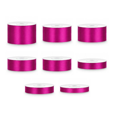 Satinbandspaket – Fuchsia – 8 rullar – hela paketet