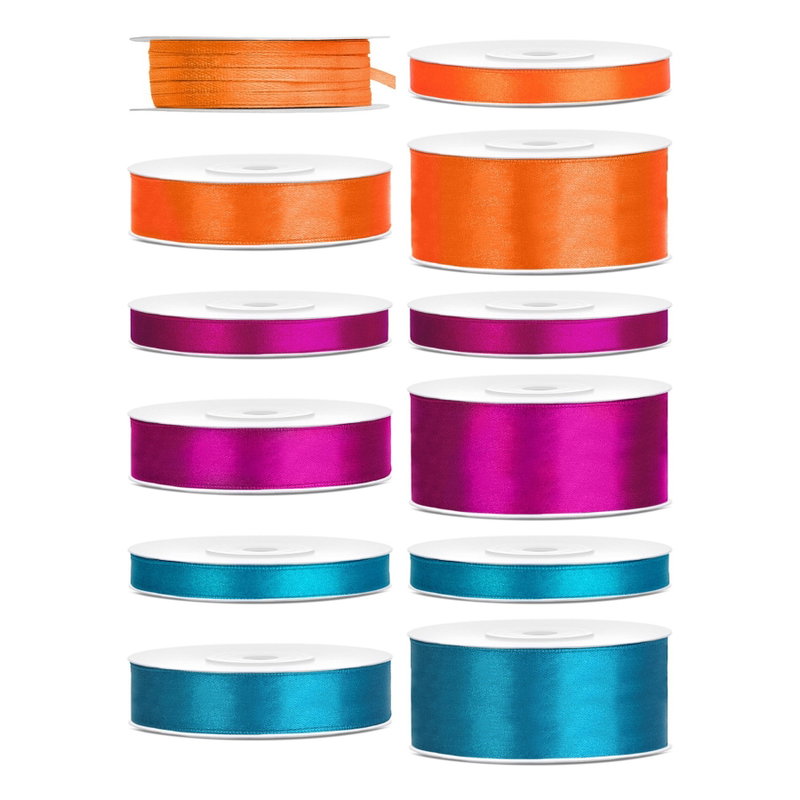 Satinbandspaket – Retro rosetter – 12 rullar – hela paketet