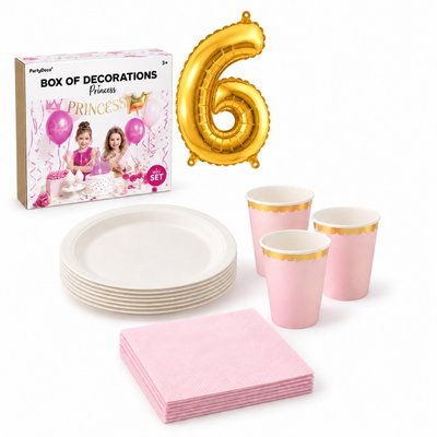6-årskalas, Prinsesskalas, kalaspaket, 6 gäster – paketets produkter