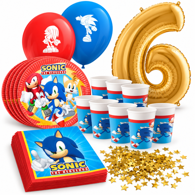 6-årskalas, Sonic, kalaspaket, 8 gäster – samlat paketinnehåll