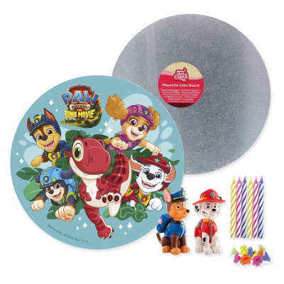 Paw Patrol – Movie-tårtpaket med motivljus – paketets samlade innehåll