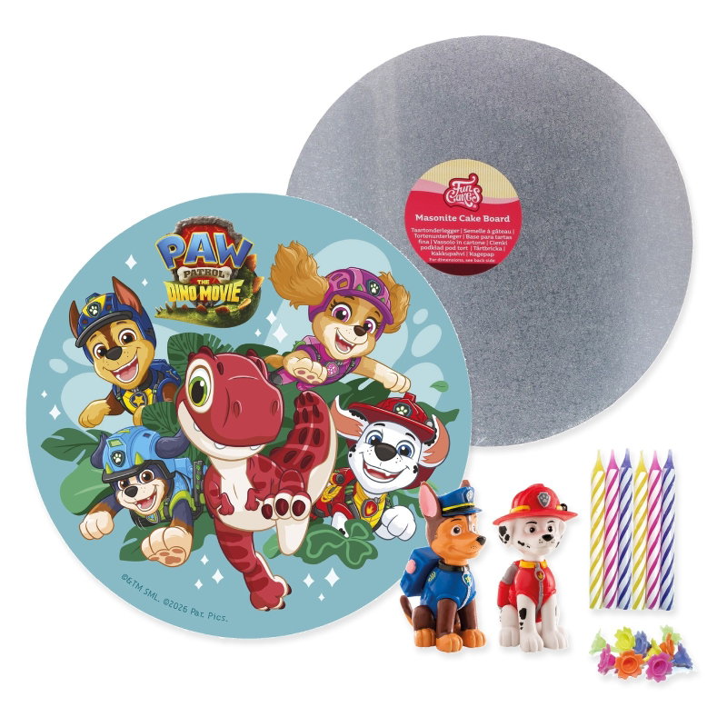 Paw Patrol – Movie-tårtpaket med motivljus – paketets samlade innehåll