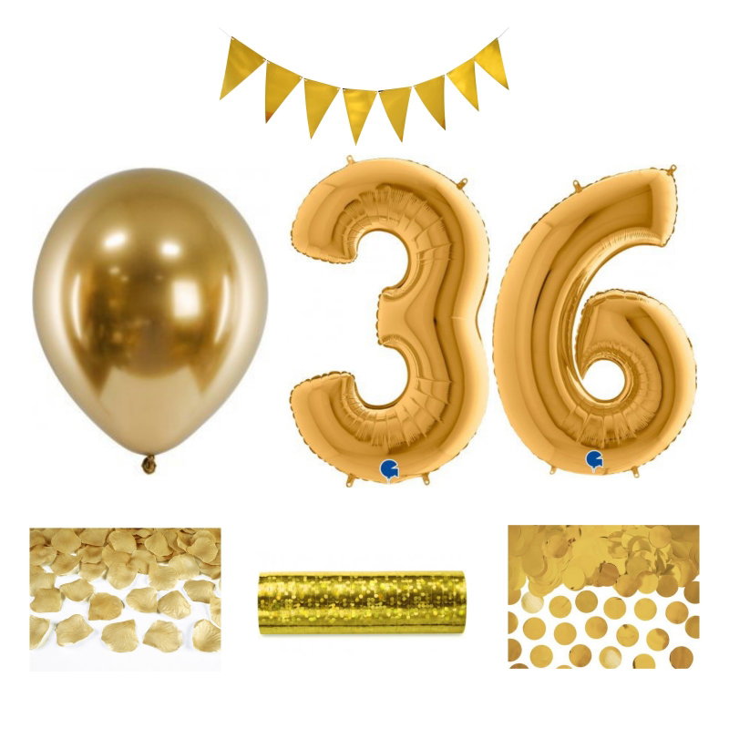 36-års festpaket, Guld, Stor – sammansatt produktbild