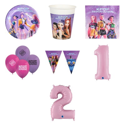 12-årskalas, K-pop-kalas, kalaspaket, 8 gäster – översikt av ingående produkttyper