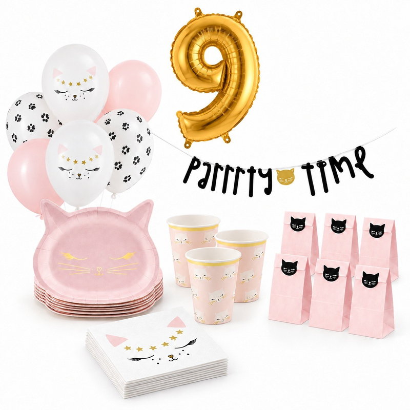 9-årskalas, Kattkalas, kalaspaket, 6 gäster – paketets produkter