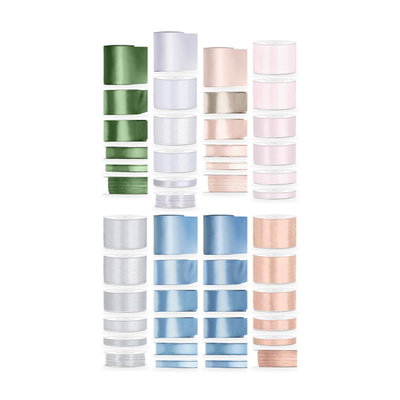 Satinbandspaket – Salvia babyshower – Maxi – 48 rullar – hela paketet