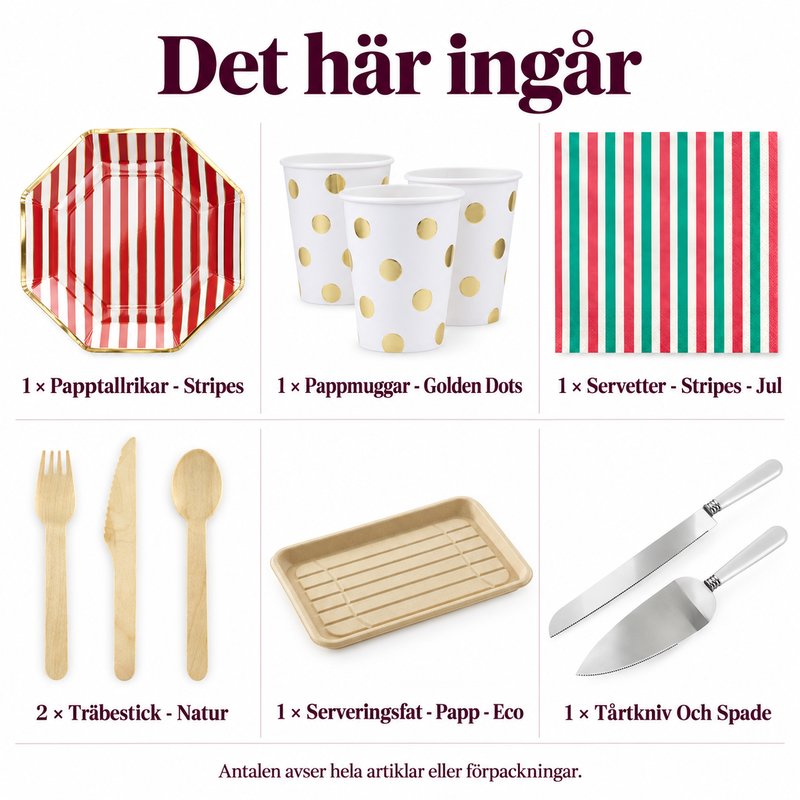Det här ingår i Randigt julfika för åtta – skär upp och servera