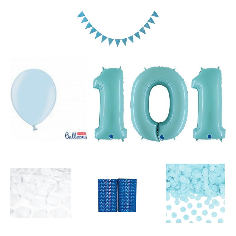 101-års festpaket, Blått, Stor – sammansatt produktbild