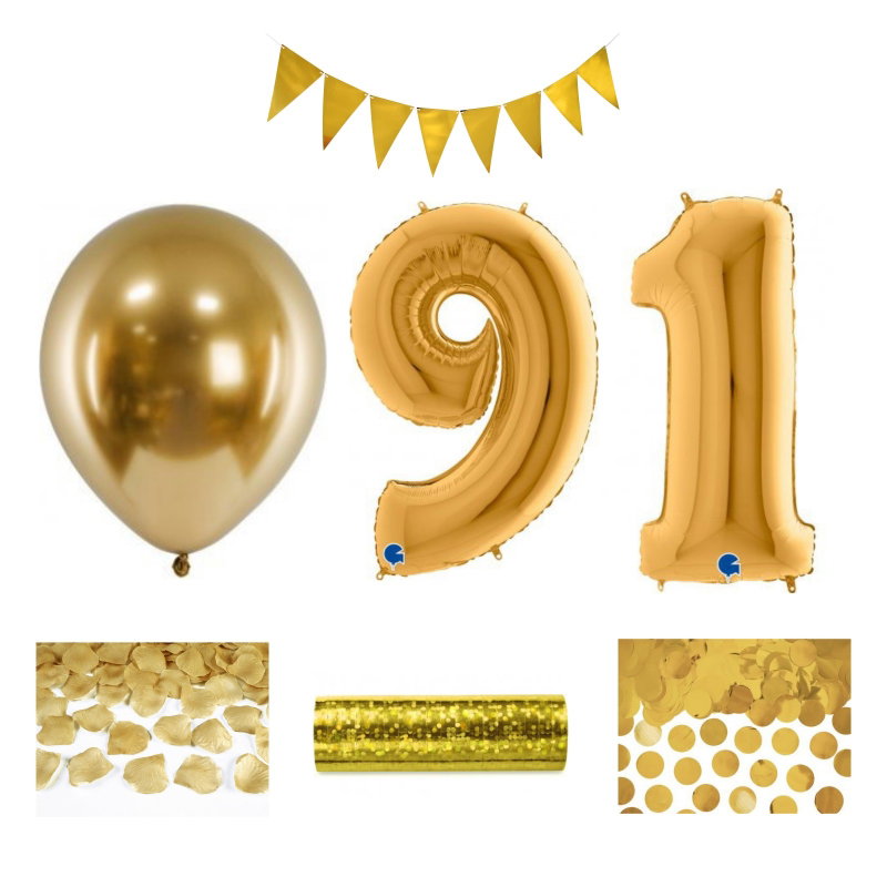 91-års festpaket, Guld, Stor – sammansatt produktbild