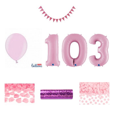 103-års festpaket, Rosa, Stor – sammansatt produktbild