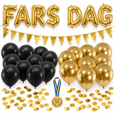 FARS DAG – dekorationspaket till fars dag – svart & guld
