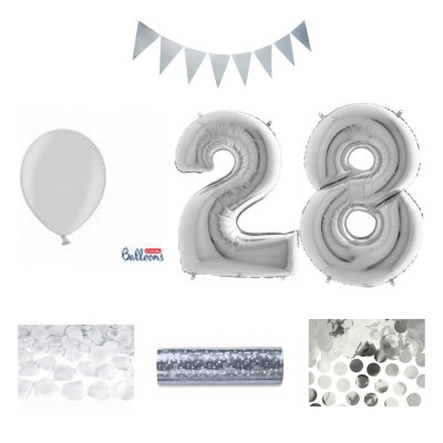 28-års festpaket, Silver, Stor – sammansatt produktbild