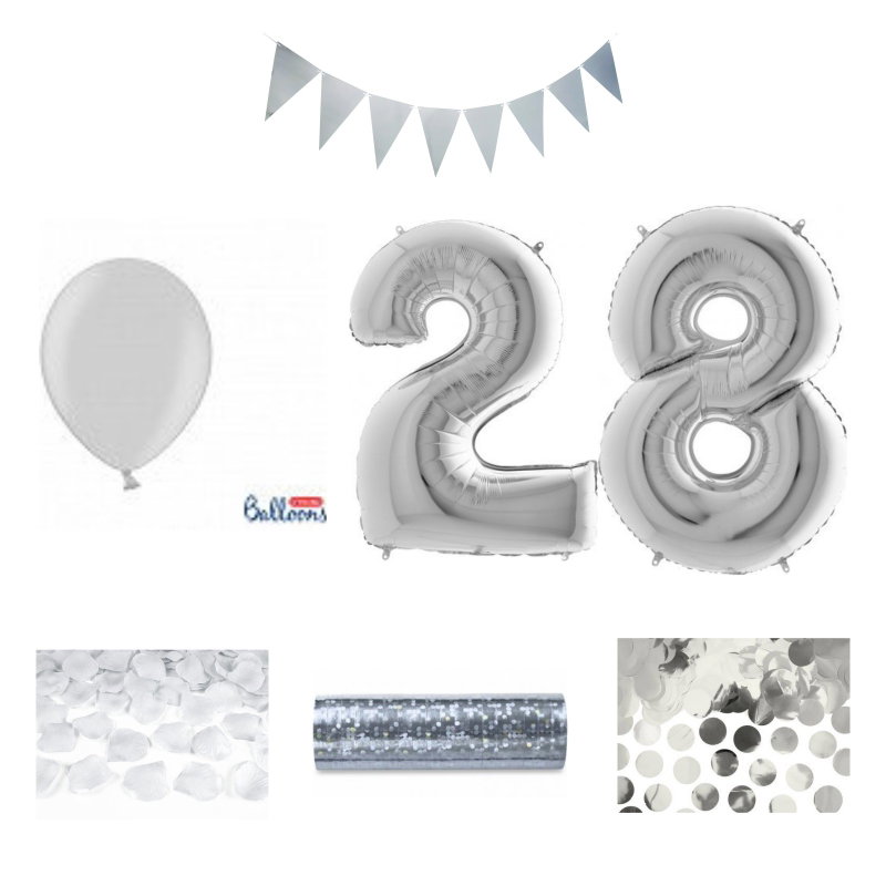 28-års festpaket, Silver, Stor – sammansatt produktbild