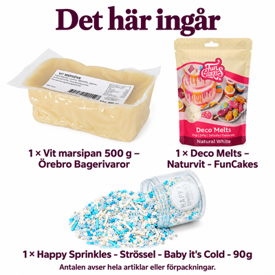 Det här ingår i Marsipansnöbollar med vitt överdrag och vintercrunch
