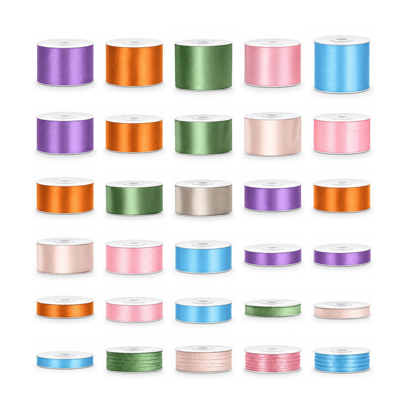Satinbandspaket – Pastellpresenter – Maxi – 30 rullar – hela paketet