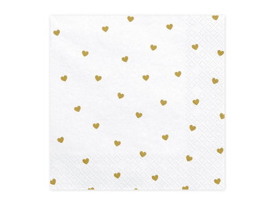 Servetter - Little Hearts - Guld