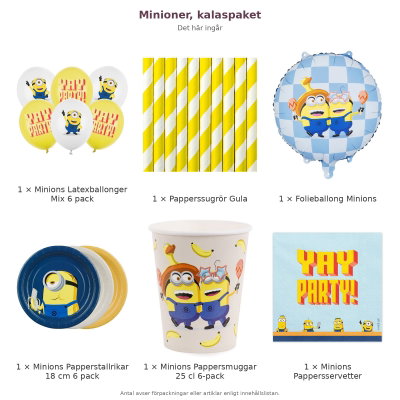 Minioner, kalaspaket – innehåll och antal förpackningar