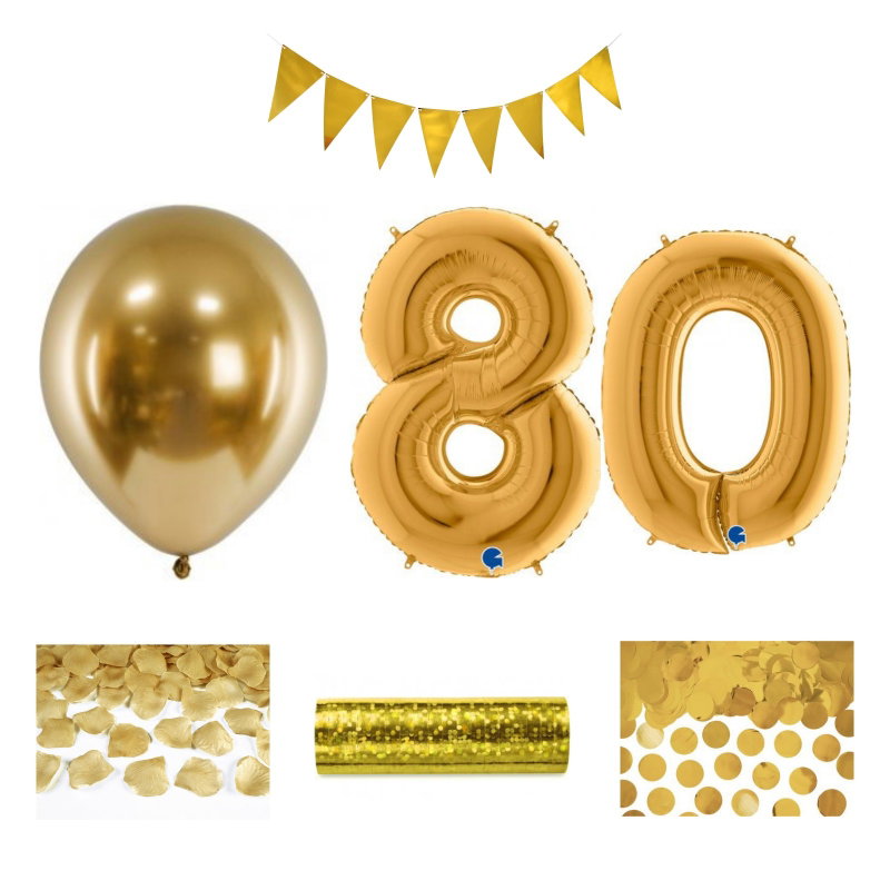 80-års festpaket, Guld, Stor – sammansatt produktbild