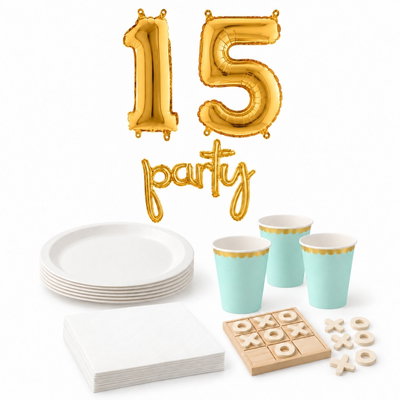 15-årskalas, Spelkväll – tre i rad, kalaspaket, 6 gäster – paketets produkter
