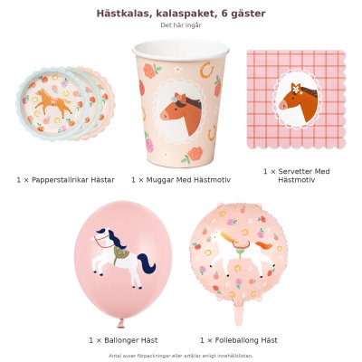 Hästkalas, kalaspaket, 6 gäster – innehåll och antal förpackningar
