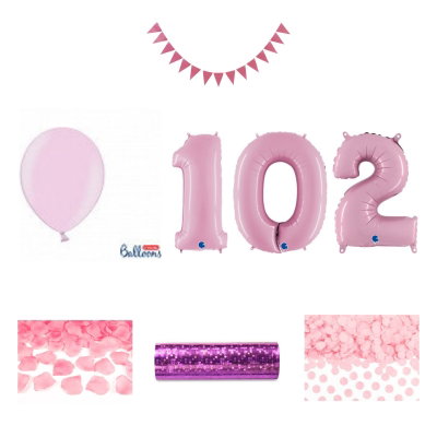 102-års festpaket, Rosa, Stor – sammansatt produktbild