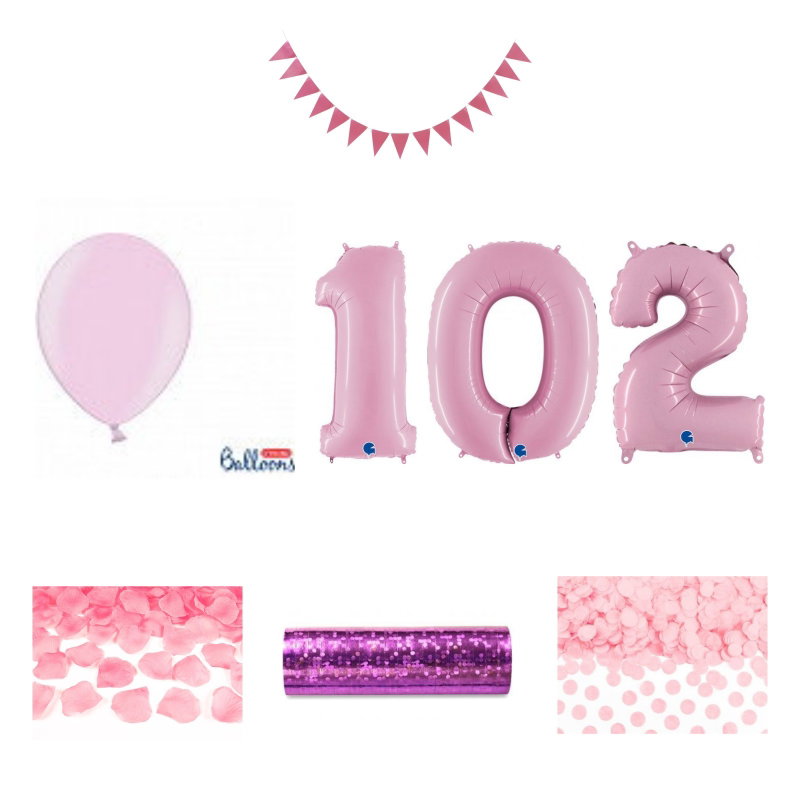 102-års festpaket, Rosa, Stor – sammansatt produktbild