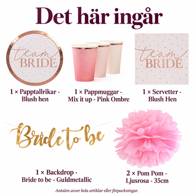 Det här ingår – Blush Hen – presentöppningsbrunch för åtta