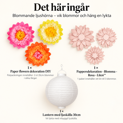 Blommande ljushörna – vik blommor och häng en lykta – innehåll