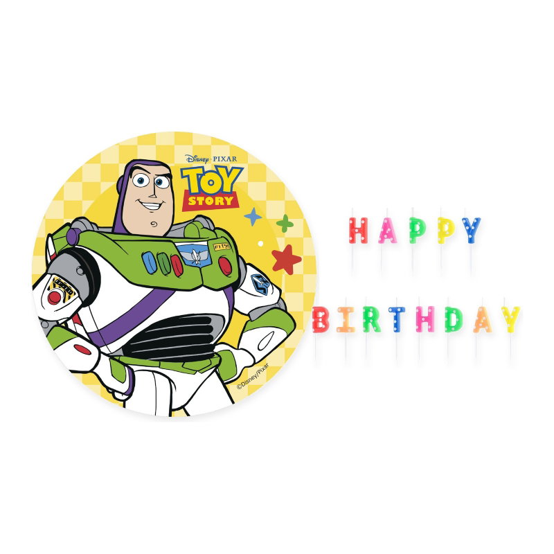 Buzz Lightyear – tårtpaket med tårtbild och tårtljus