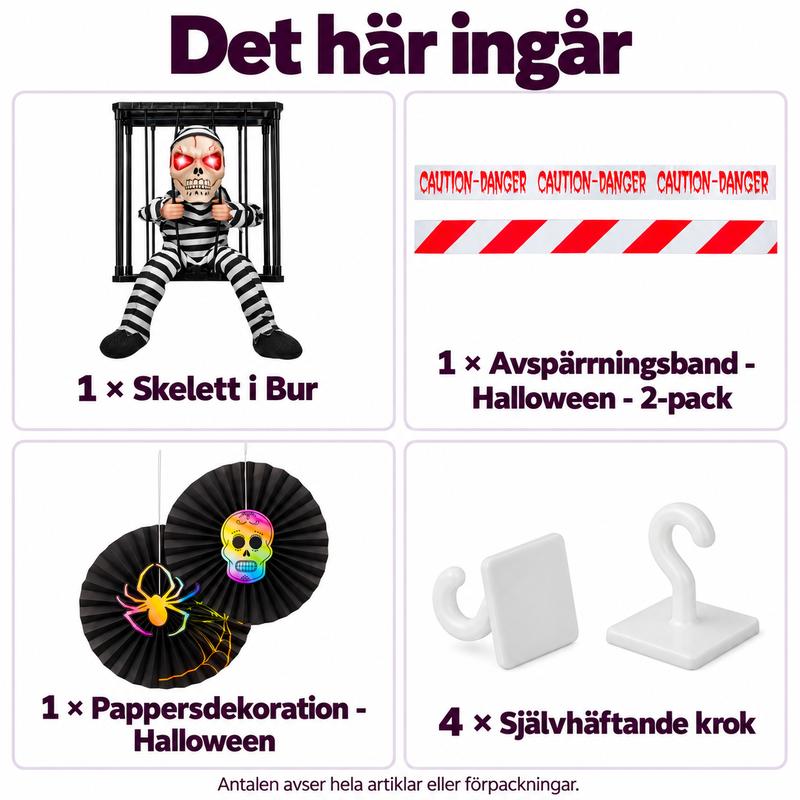 Det här ingår: Fången i alkoven – talande skelett och varningsgräns