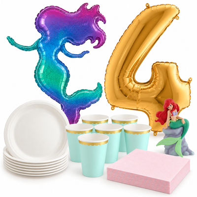 4-årskalas, Sjöjungfrukalas, kalaspaket, 6 gäster – samlat paketinnehåll