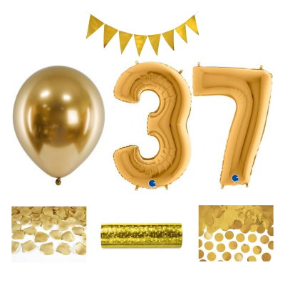 37-års festpaket, Guld, Stor – sammansatt produktbild