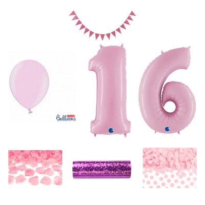 16-års festpaket, Rosa, Stor – sammansatt produktbild