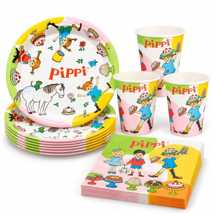 Pippi Långstrump, dukningspaket, 8 gäster
