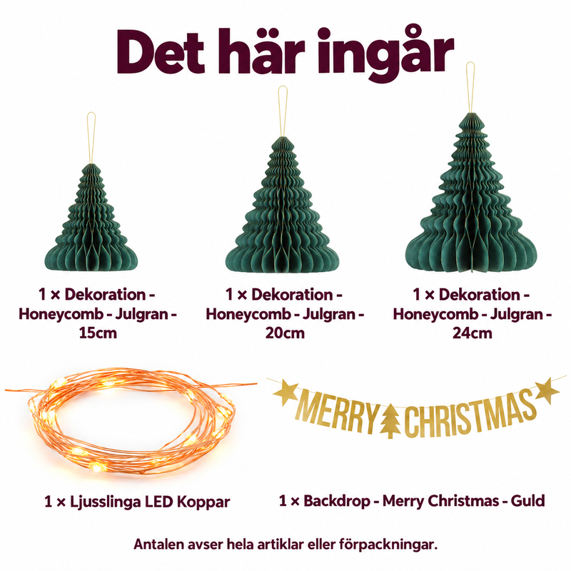 Det här ingår i Den lysande julskogen – tre granar på en smal hylla