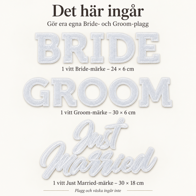 Det här ingår – Gör era egna Bride- och Groom-plagg
