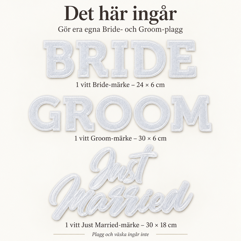 Det här ingår – Gör era egna Bride- och Groom-plagg