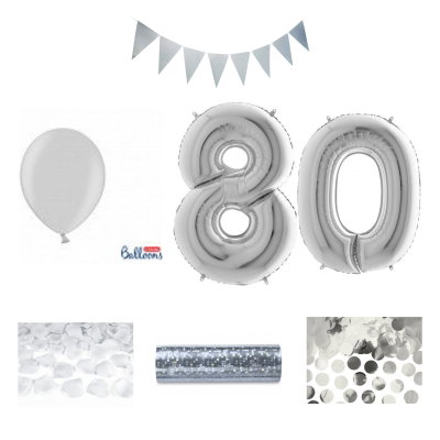 80-års festpaket, Silver, Stor – sammansatt produktbild