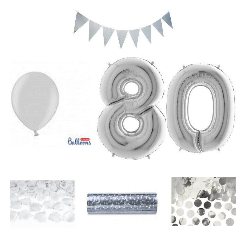 80-års festpaket, Silver, Stor – sammansatt produktbild