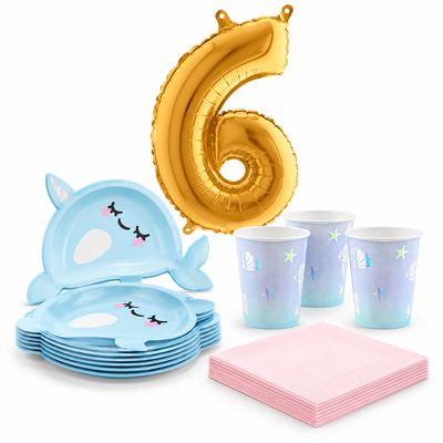 6-årskalas, Narwhal, kalaspaket, 6 gäster – paketets innehåll