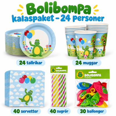 Bolibompa kalaspaket – 24 personer – innehåll och antal