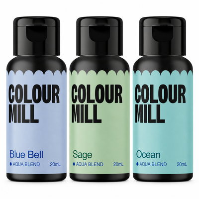 Kusttrio, 3 flaskor Colour Mill Aqua Blend à 20 ml
