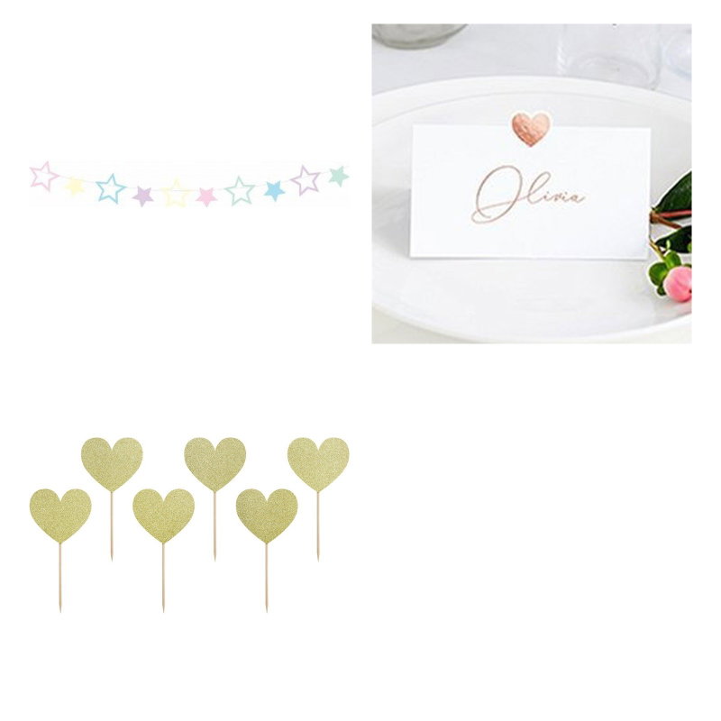 Babyshower på distans – liten dekorationshälsning – samlad produktbild på vit bakgrund