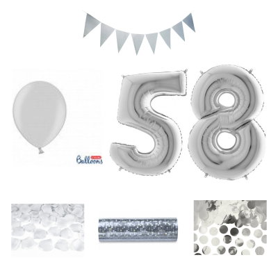 58-års festpaket, Silver, Stor – sammansatt produktbild