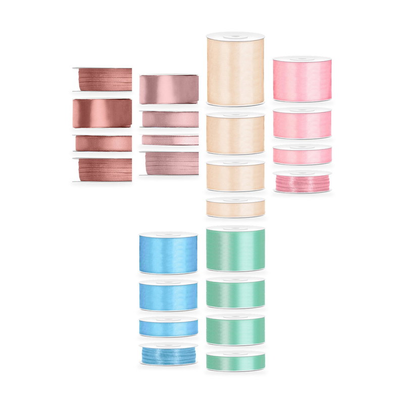 Satinbandspaket – Dusty rose dop – Maxi – 24 rullar – hela paketet